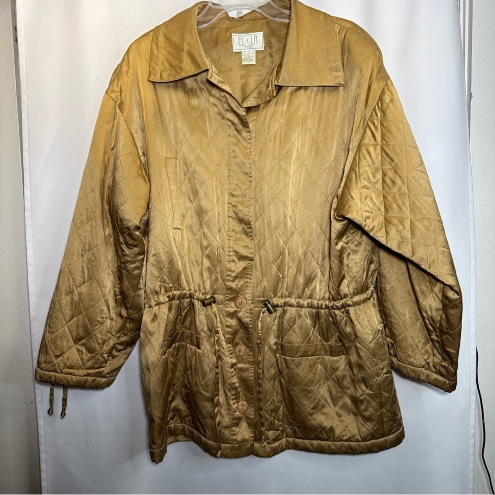 Ella Gold Quilted Utility Jacket for Women